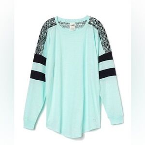 PINK Victoria’s Secret Long Sleeve Top With Zebra Print Detail Size Medium